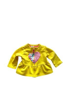 Carter's Yellow Peplum Zip Hoodie with Heart Patch